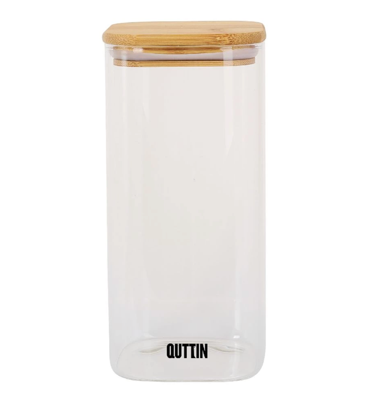 Voorraadpot algemeen (Glas/bamboe) 10x21cm